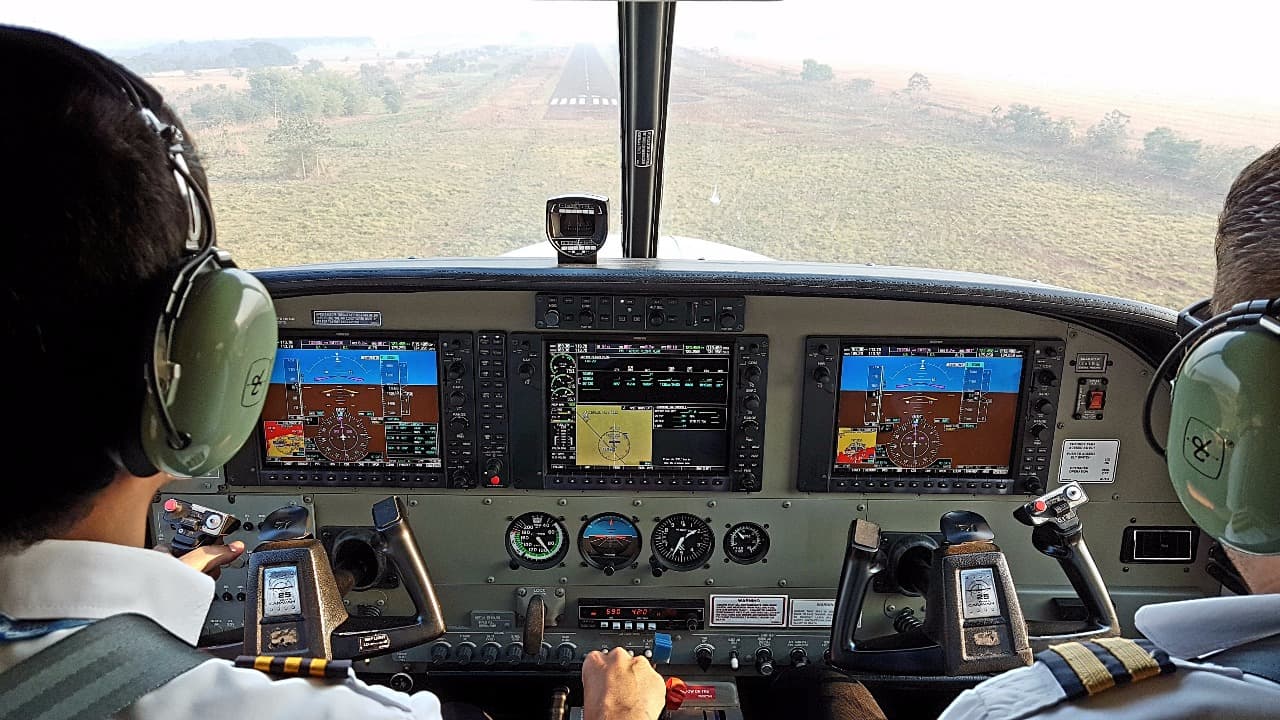 Private aircraft on runway